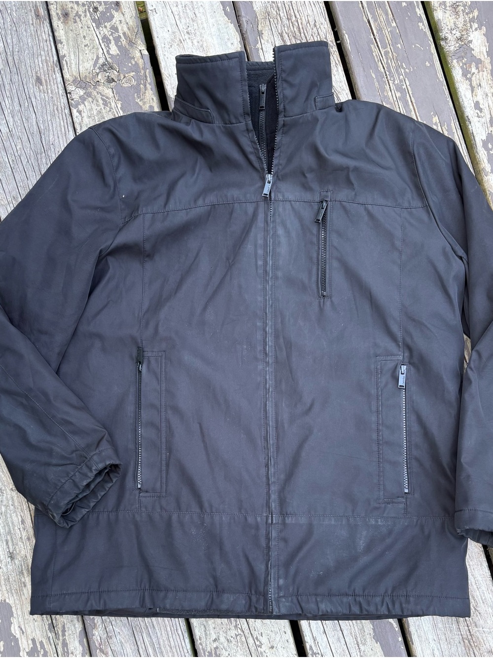 Calvin Klein Men's Black Zip-Front Winter Jacket